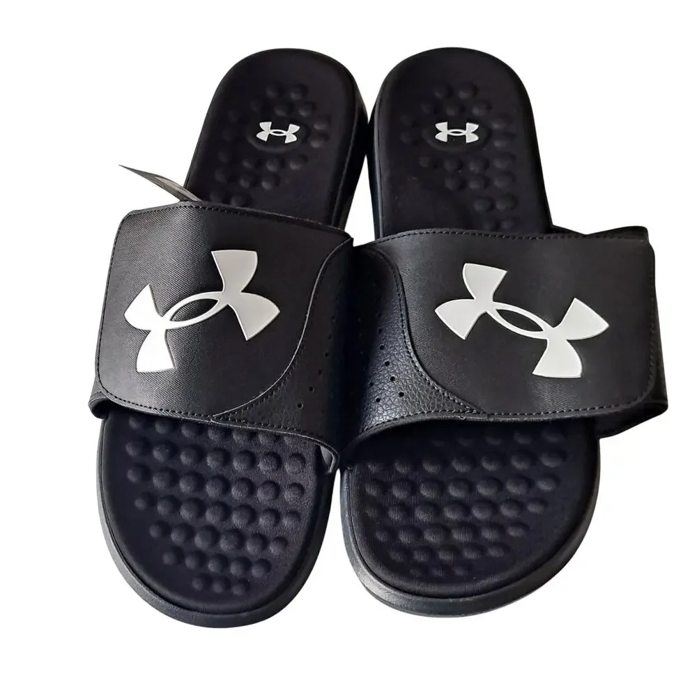 NWT Under Armour UA Ignite Pro Flip Flop Slide Sandals Black Mens Casual Size 17